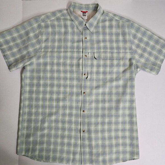EUC The North Face Men's XXL Button Down Short Sleeve Plaid Quick Dry UPF Shirt - Picture 1 of 8